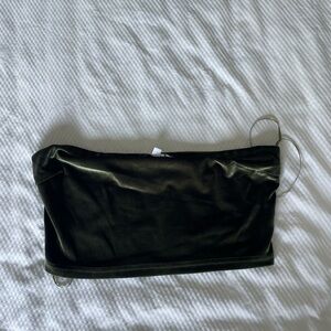 Pretty Garbage green velour velvet bandeau tube crop top